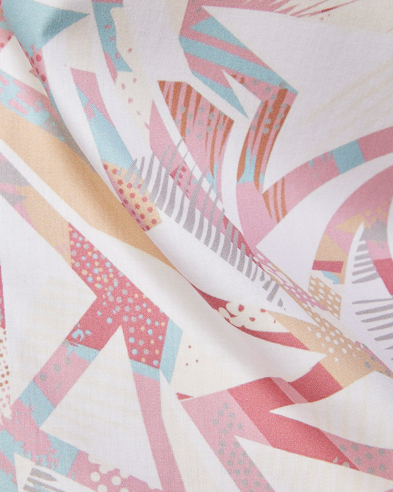 Yellow & Pink Line Printed Shirt