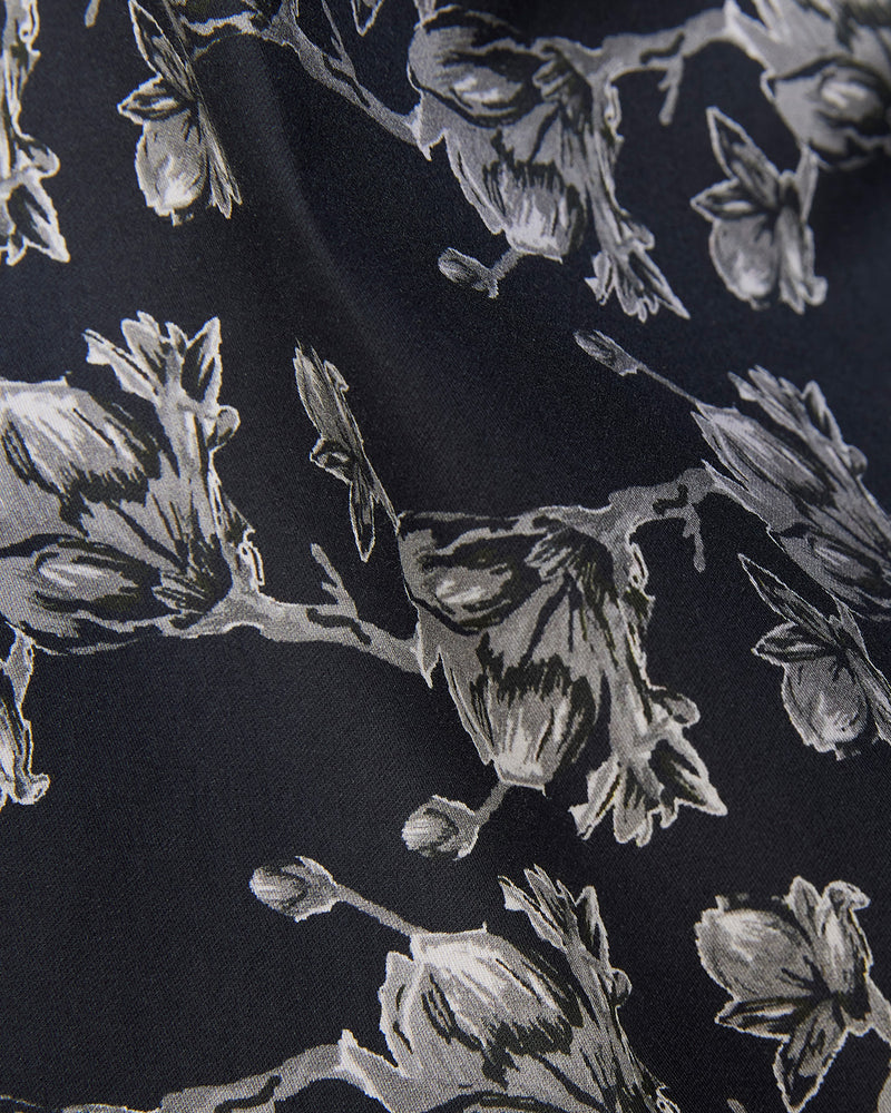 Grey & Black Floral Printed Shirt
