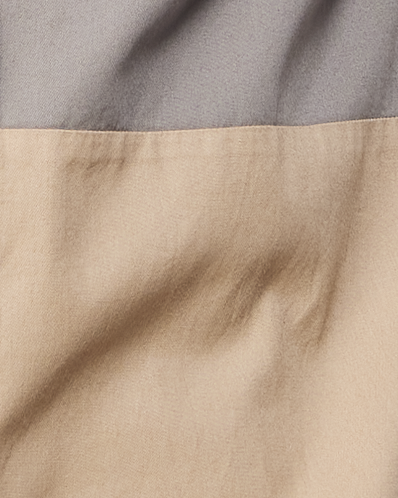 Beige Cut & Sew Twill Shirt
