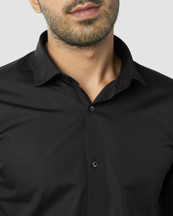 2-Ply Premium Black Poplin Shirt