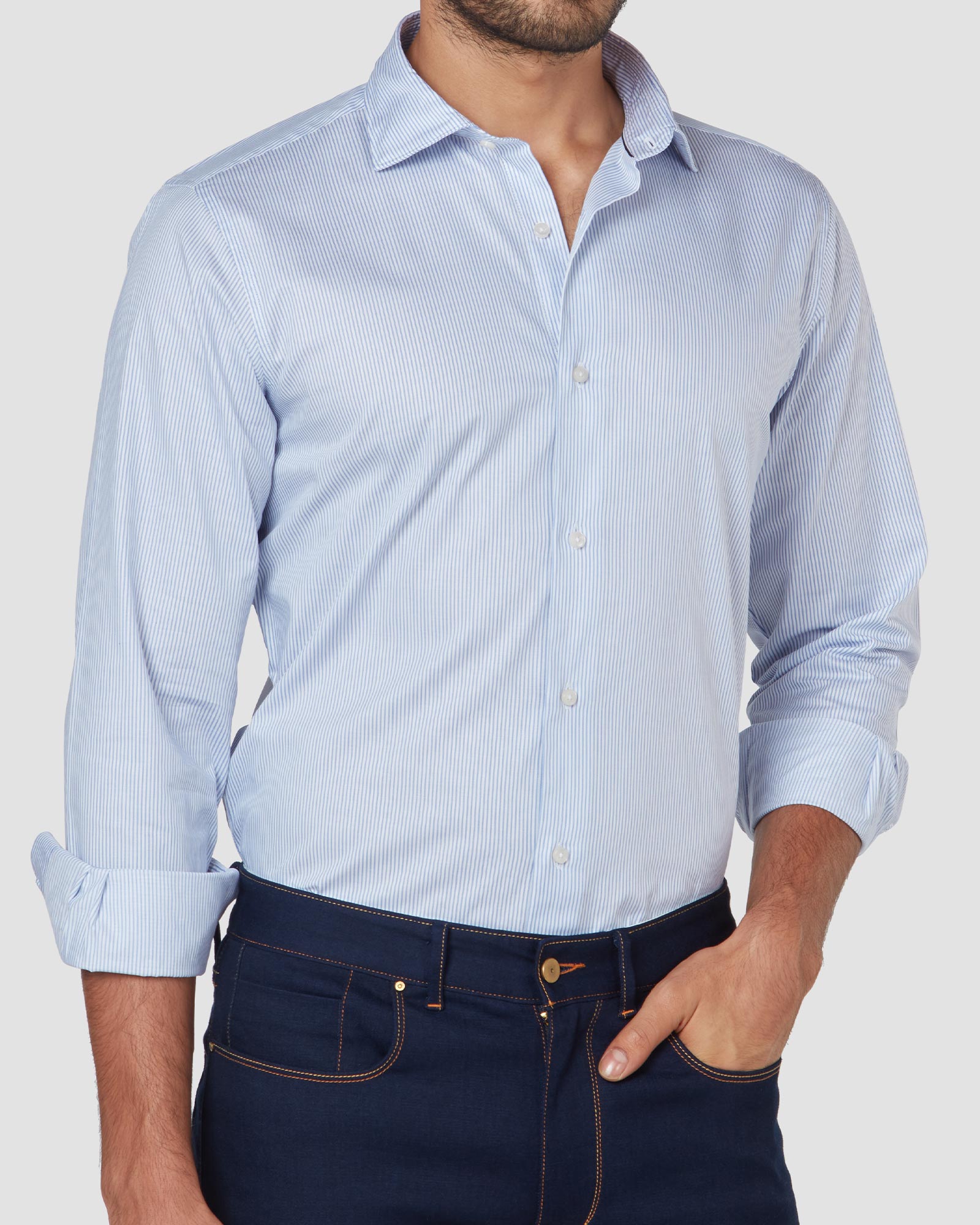 Bombay Shirt Company - Monti Sky Flip Striped Shirt