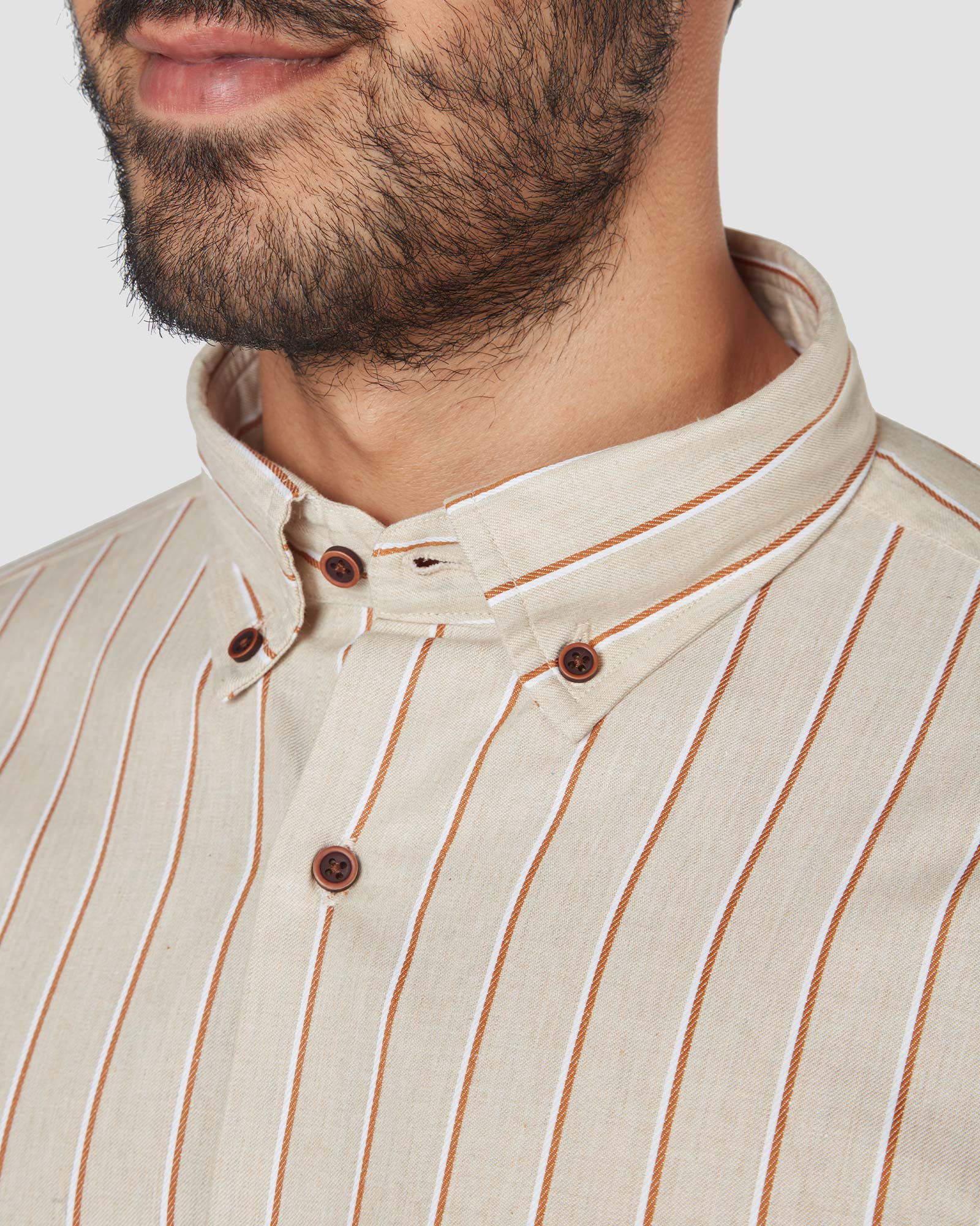 Bombay Shirt Company - Latte Time Stripes