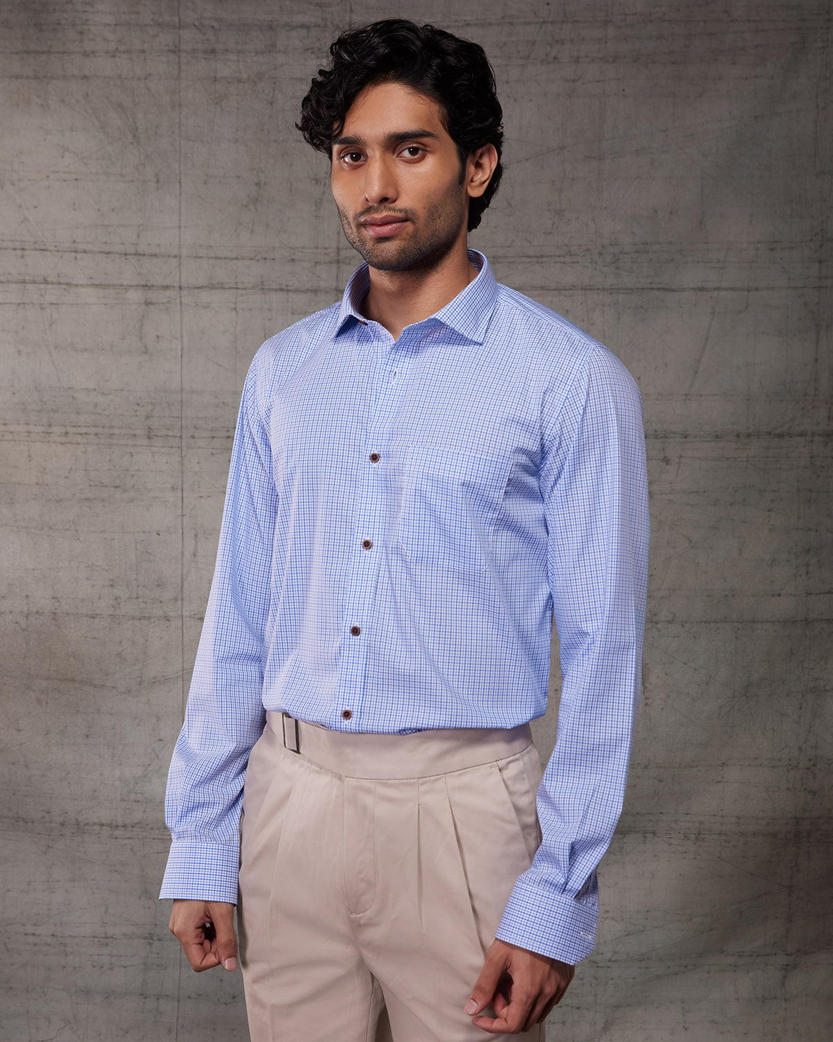 Noble Blue Checked Shirt