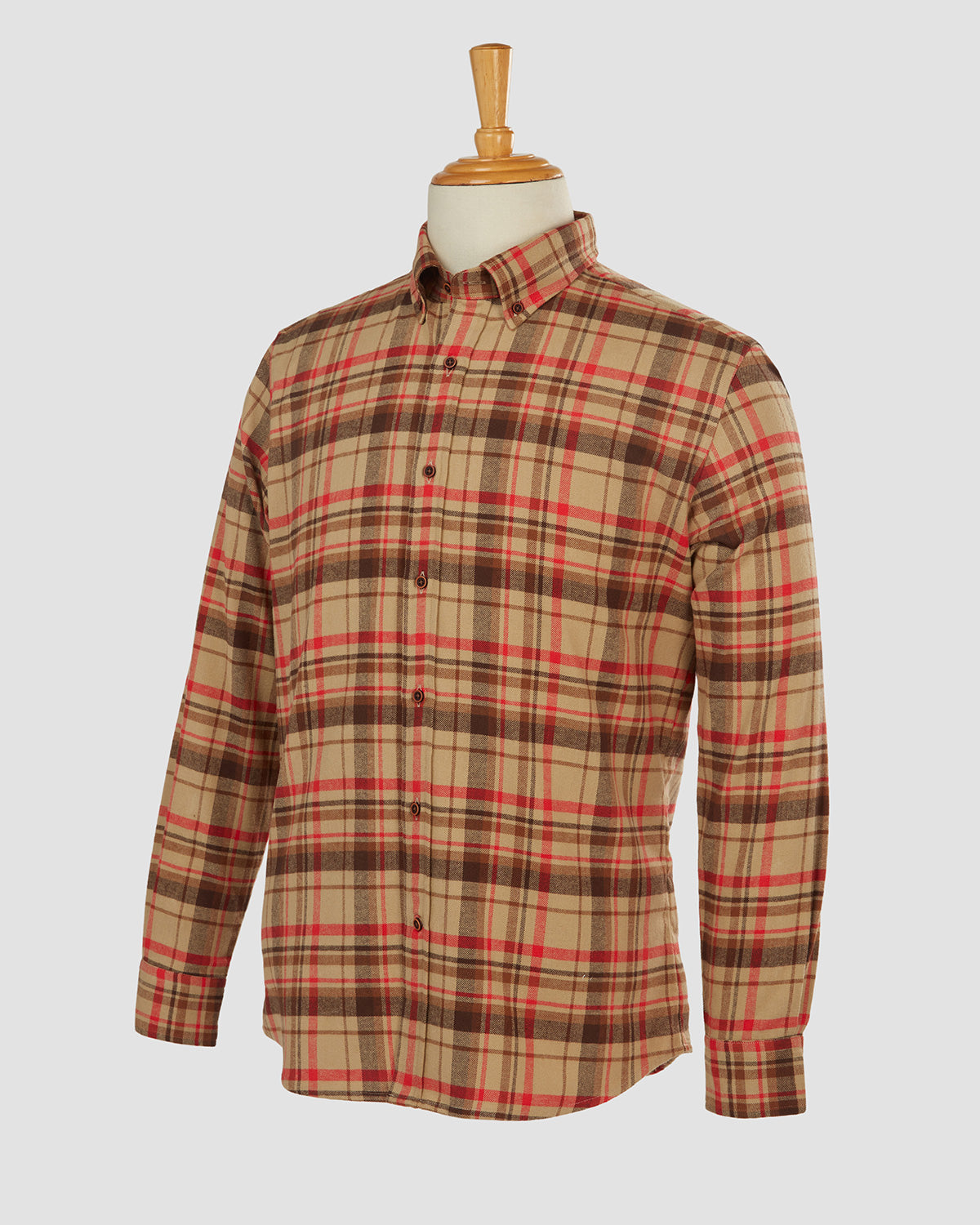 Japanese Sandy Fawn Checked Shirt