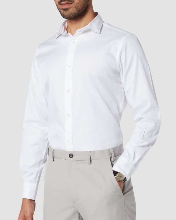 2-Ply Dewy White Oxford Shirt