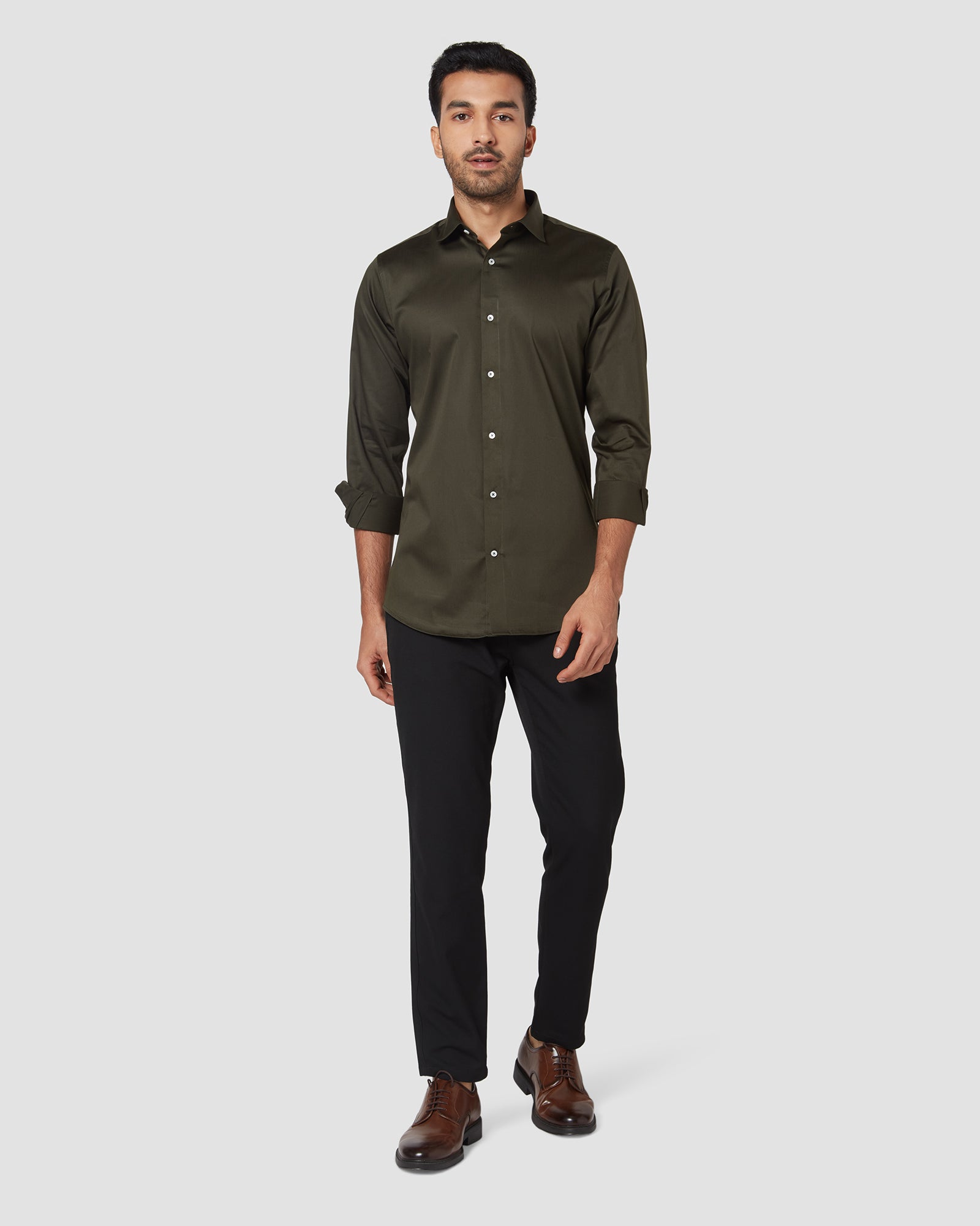 Cryptic Hue Stretch Satin Shirt