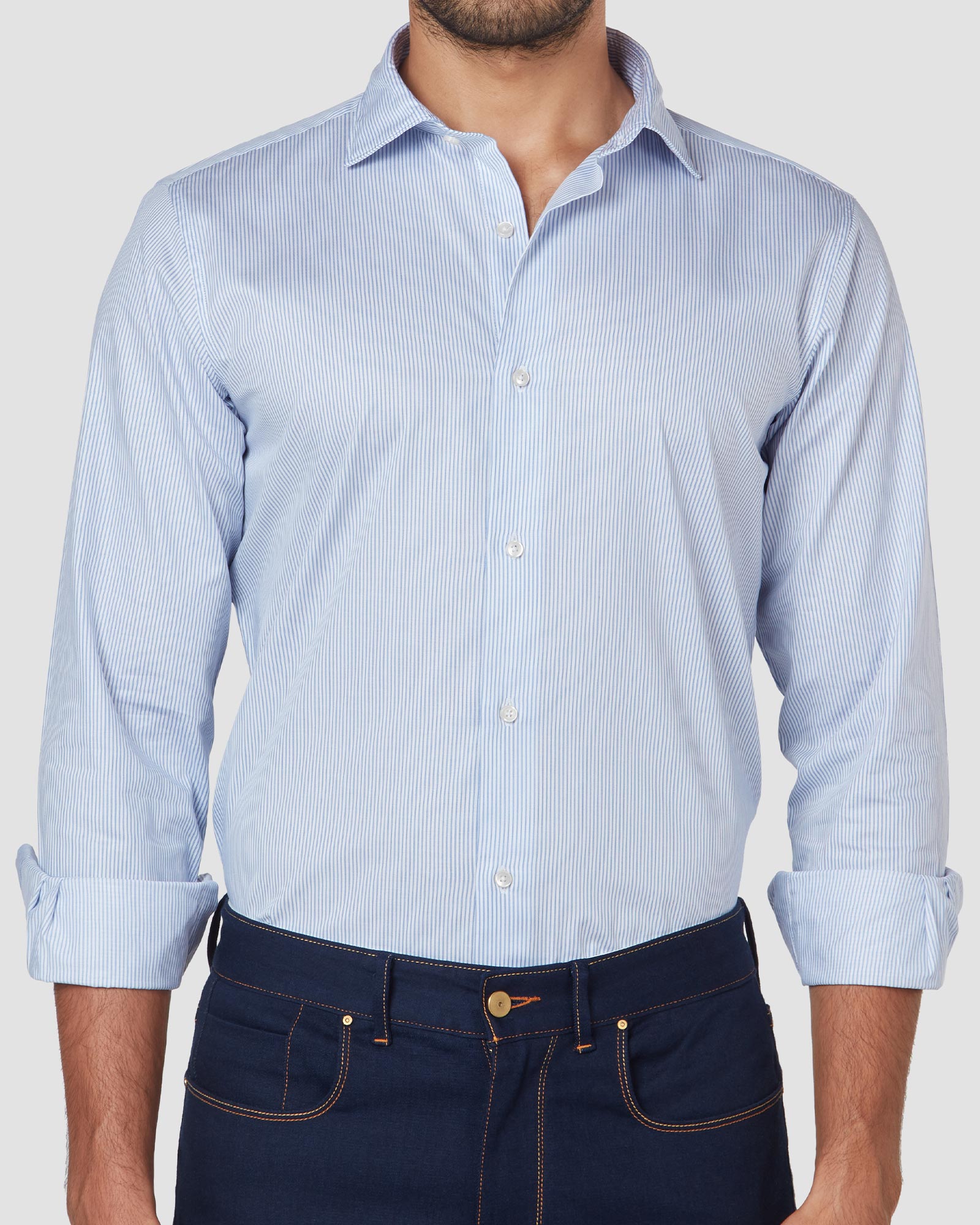 Bombay Shirt Company - Monti Sky Flip Striped Shirt
