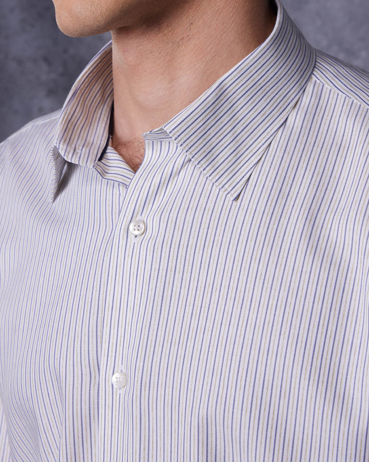 Luthai Aquamarine Striped Shirt