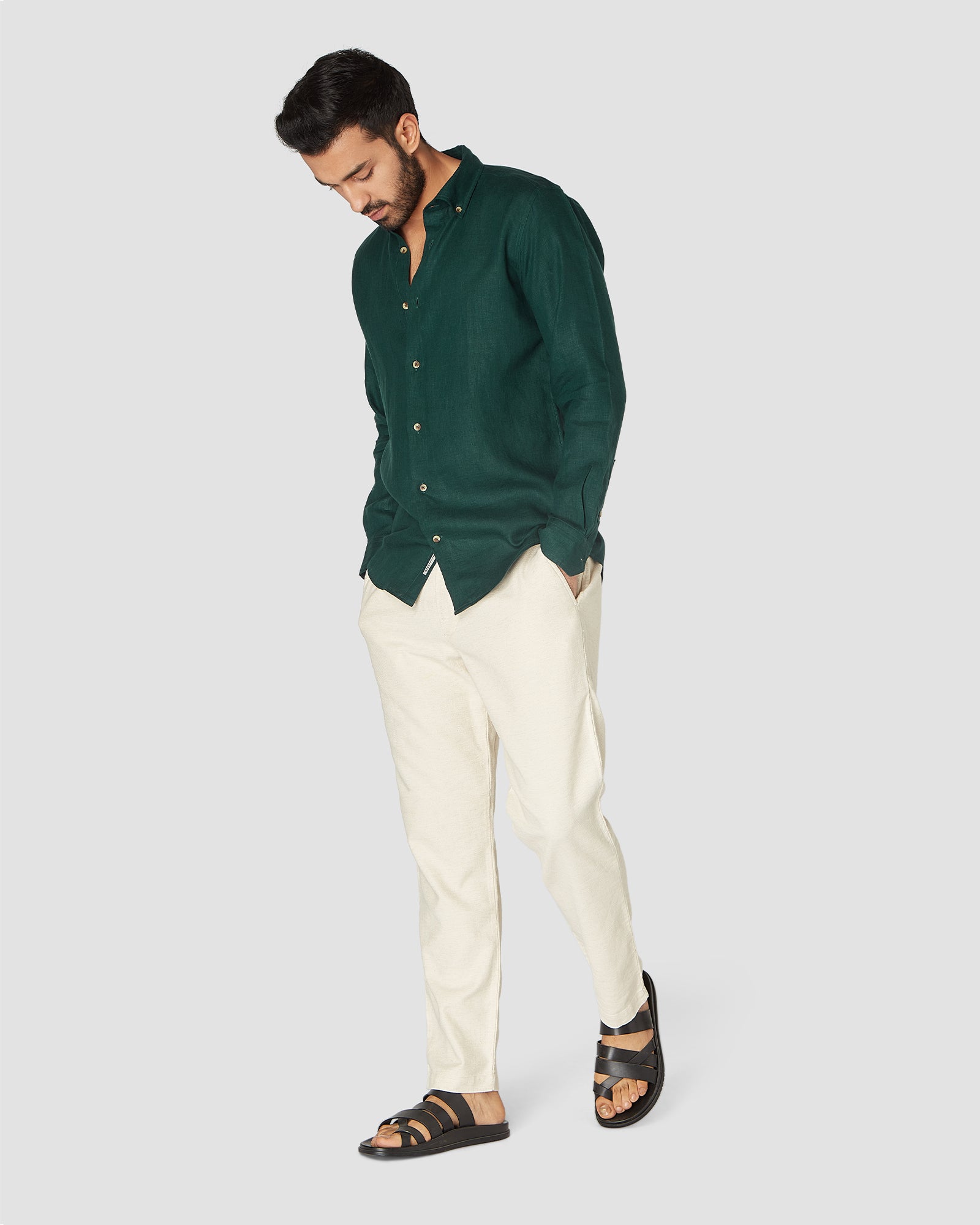 Bombay Shirt Company - Emerald Night Linen Shirt