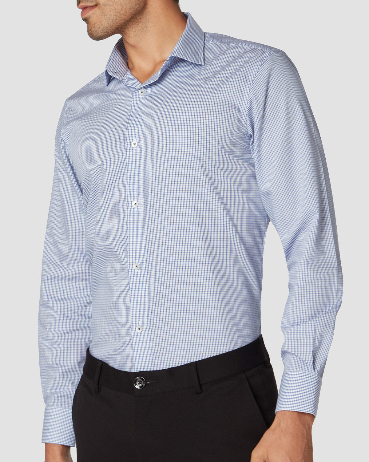 Bombay Shirt Company - Thomas Mason Blue Brook Wrinkle Resistant Shirt