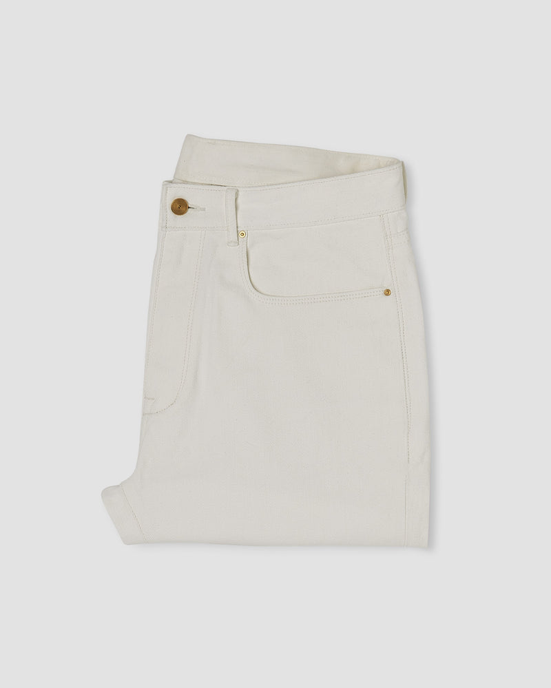 Chalk White || Soft  Cotton Jeans