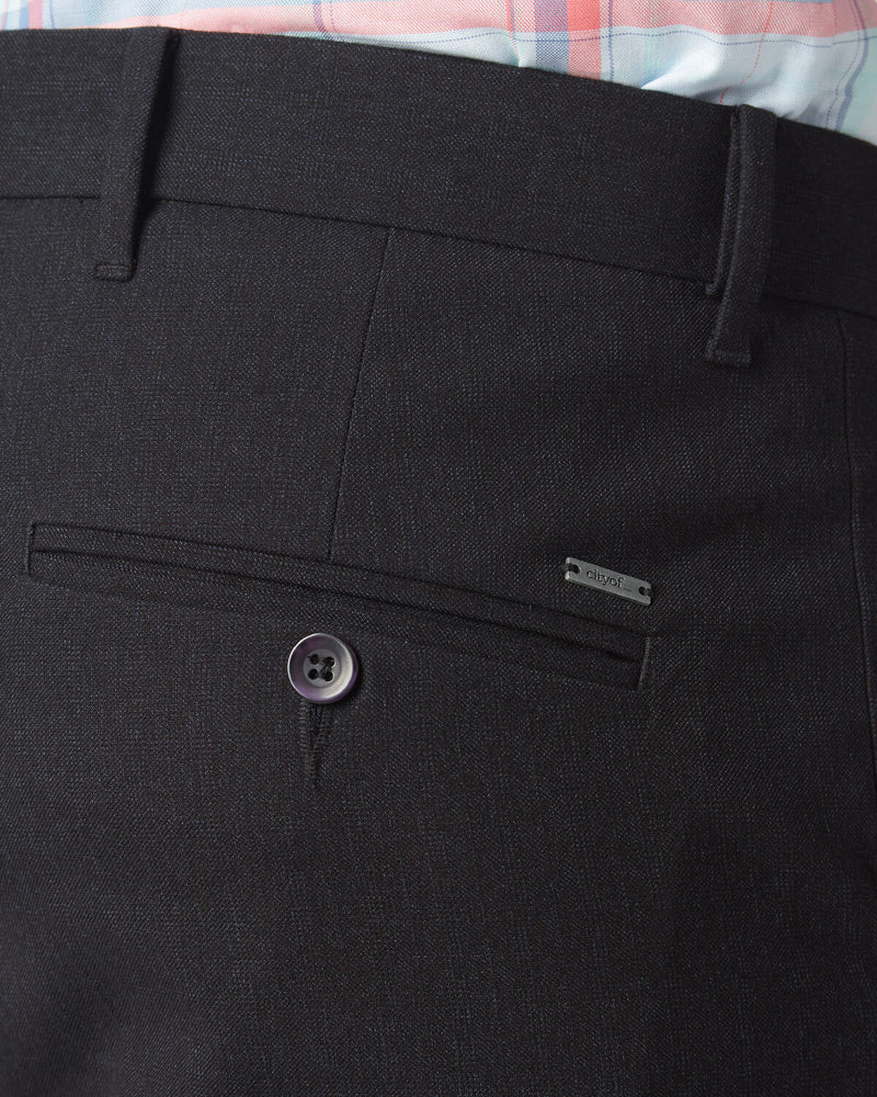 cityof_ - Chequered Dress Pants - Black