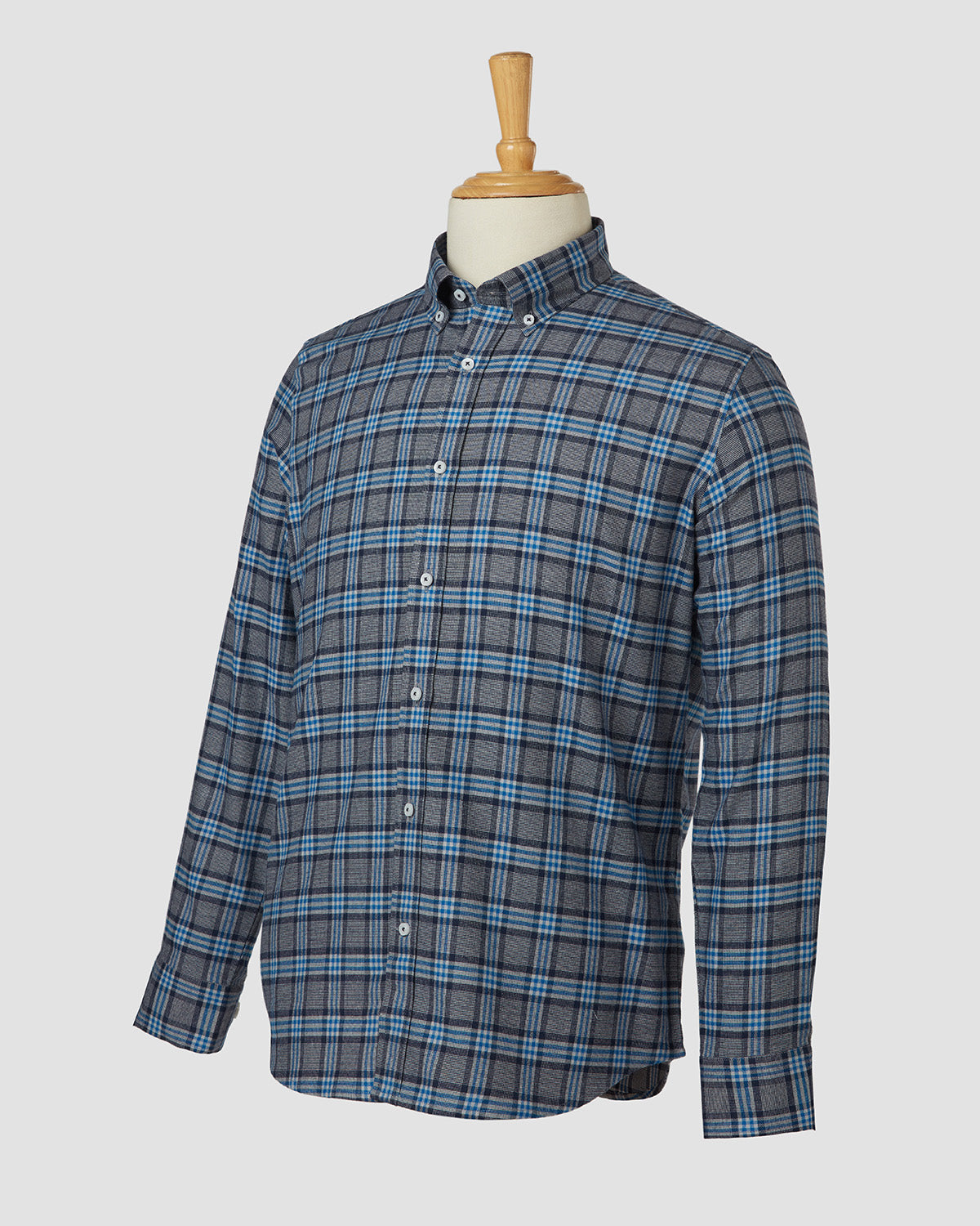 Bombay Shirt Company - Japanese Blue Treat Checked Shirt