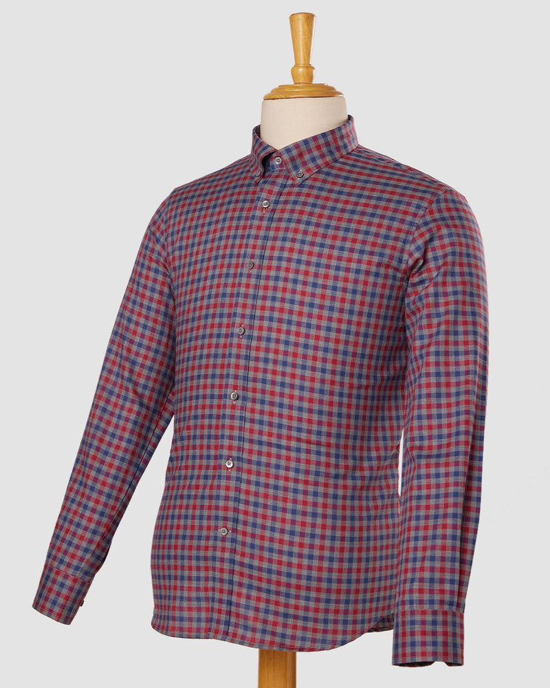 Somelos Burgundy Ink Checked Shirt