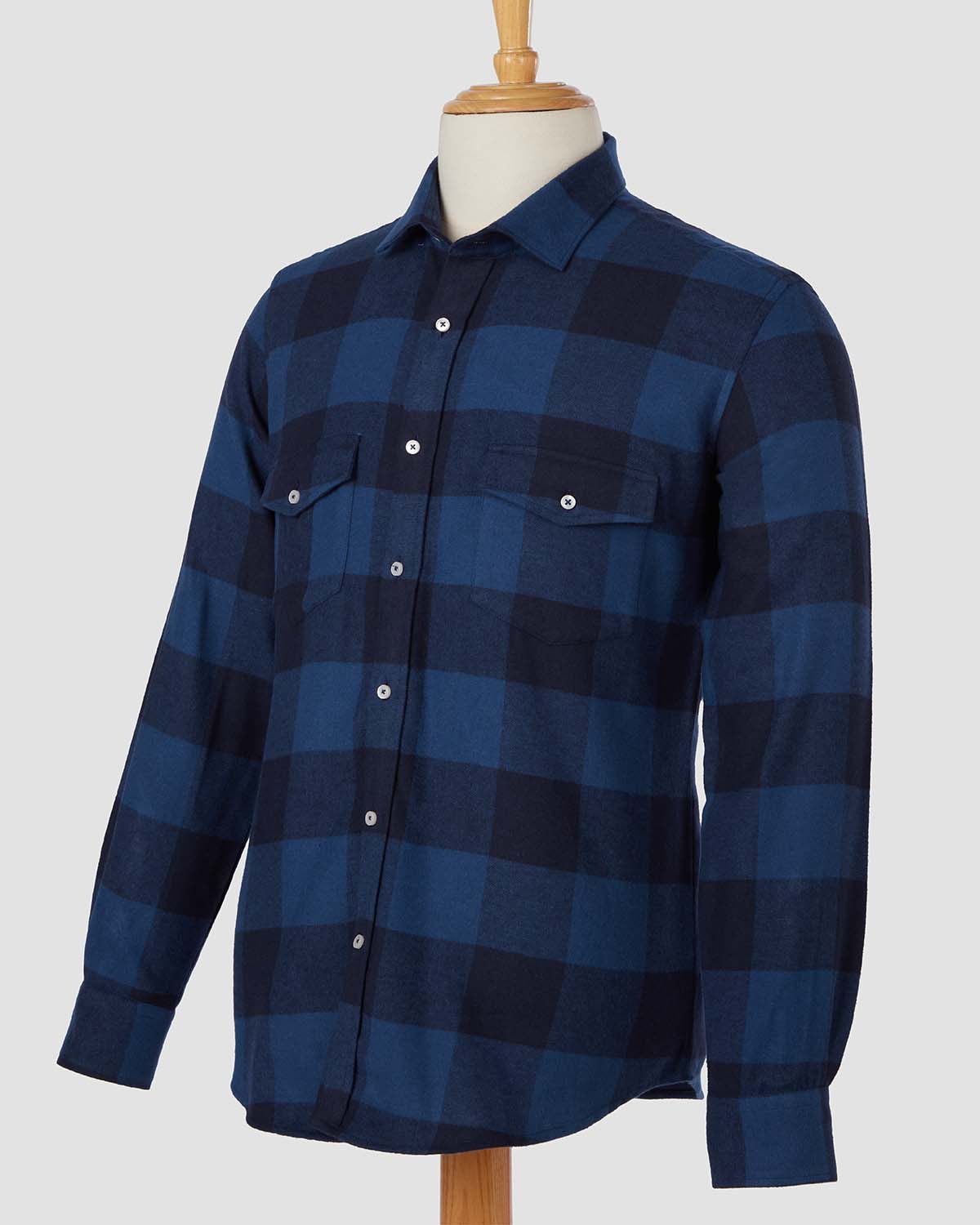 Bombay Shirt Company - Black Ice Flannel Checked Shirt