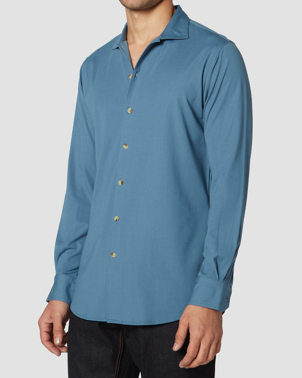 Bombay Shirt Company - Lapis Lazuli Knit Shirt