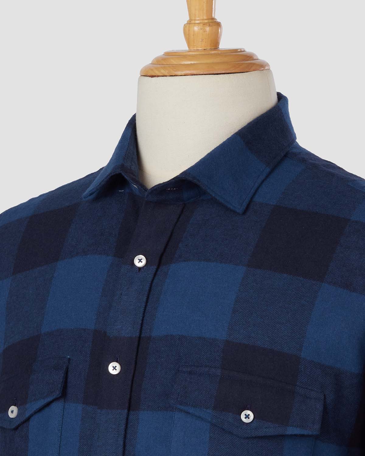 Bombay Shirt Company - Black Ice Flannel Checked Shirt