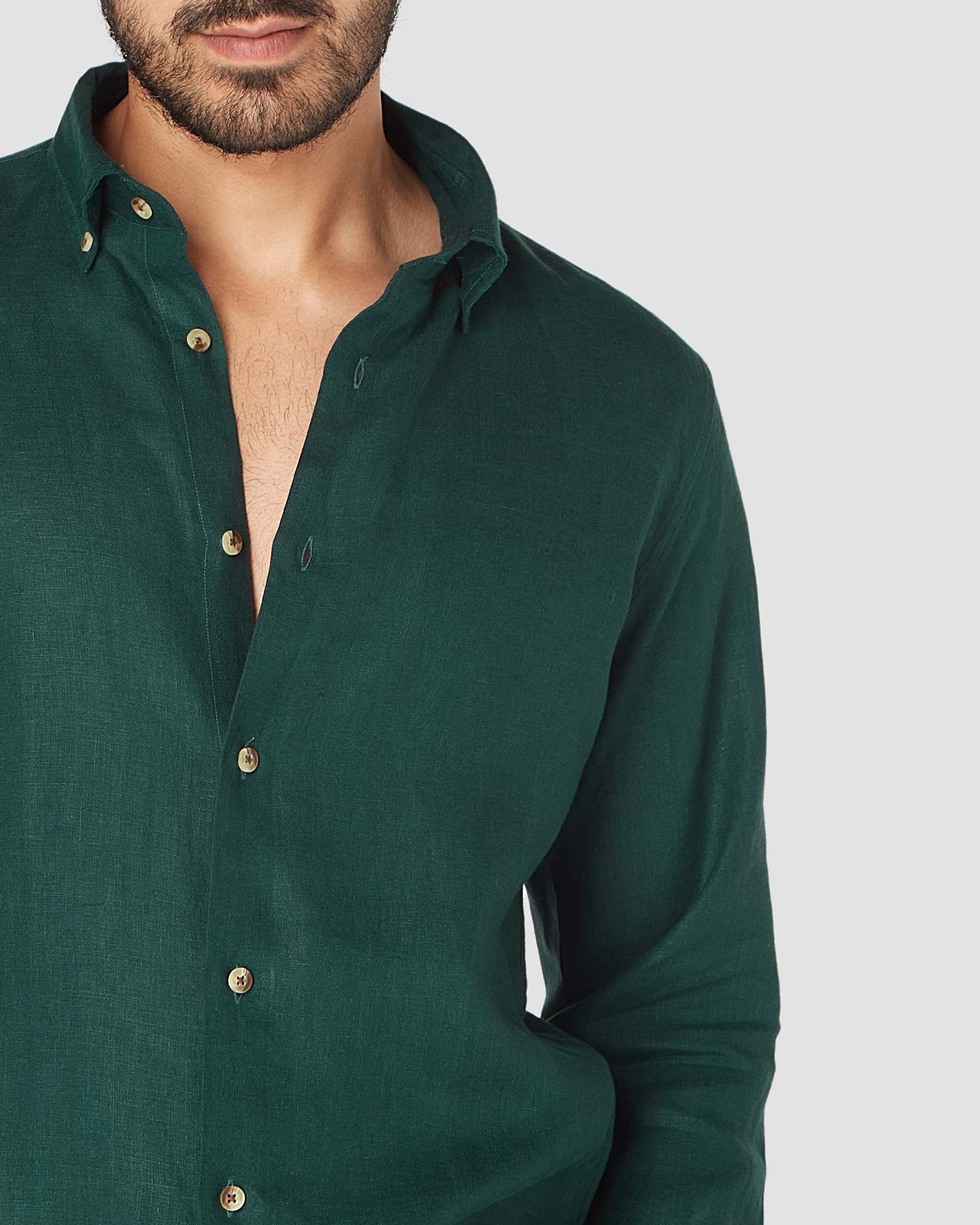 Bombay Shirt Company - Emerald Night Linen Shirt