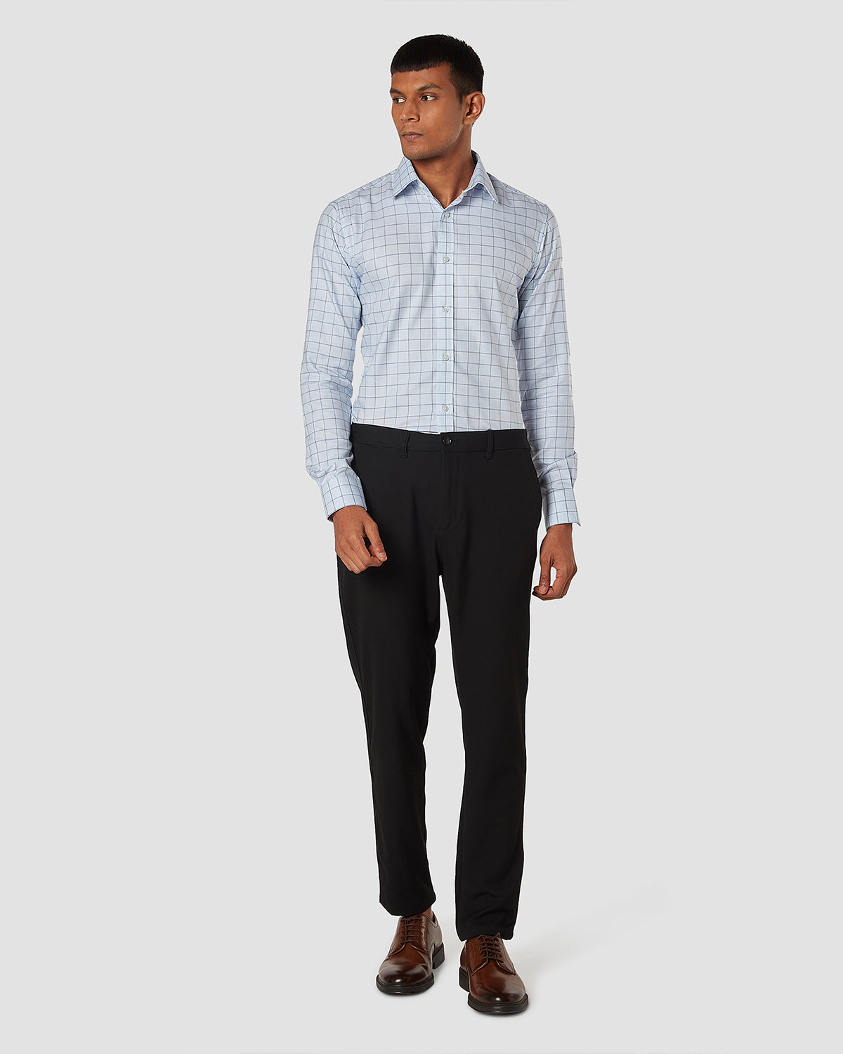 Luthai Glacial Blue Checked Shirt