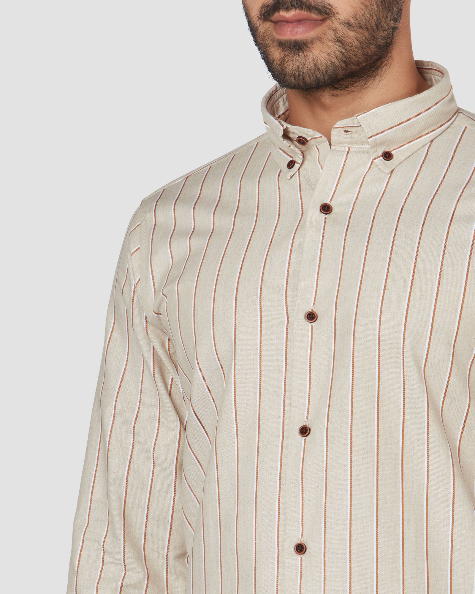 Bombay Shirt Company - Latte Time Stripes