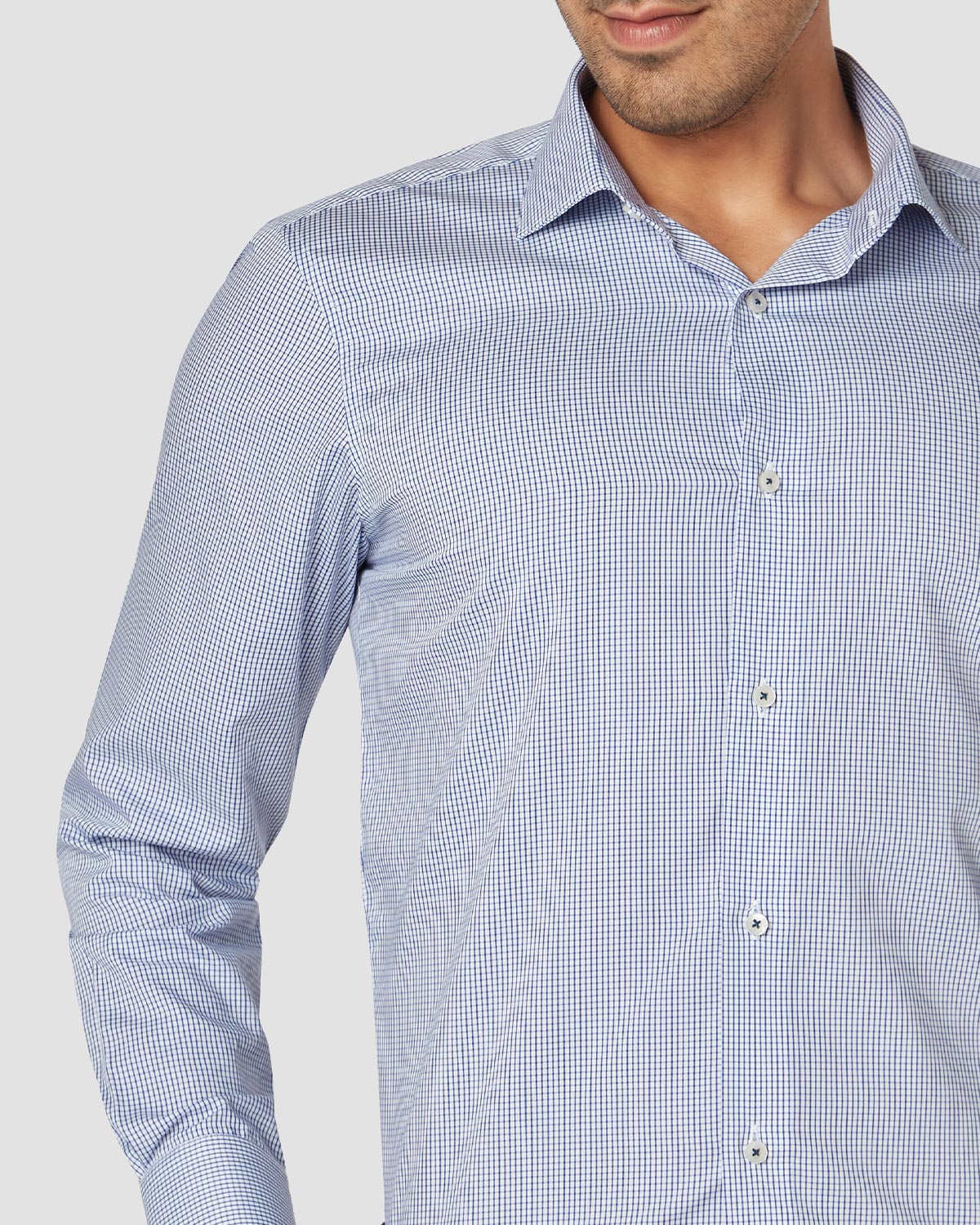 Bombay Shirt Company - Thomas Mason Blue Brook Wrinkle Resistant Shirt