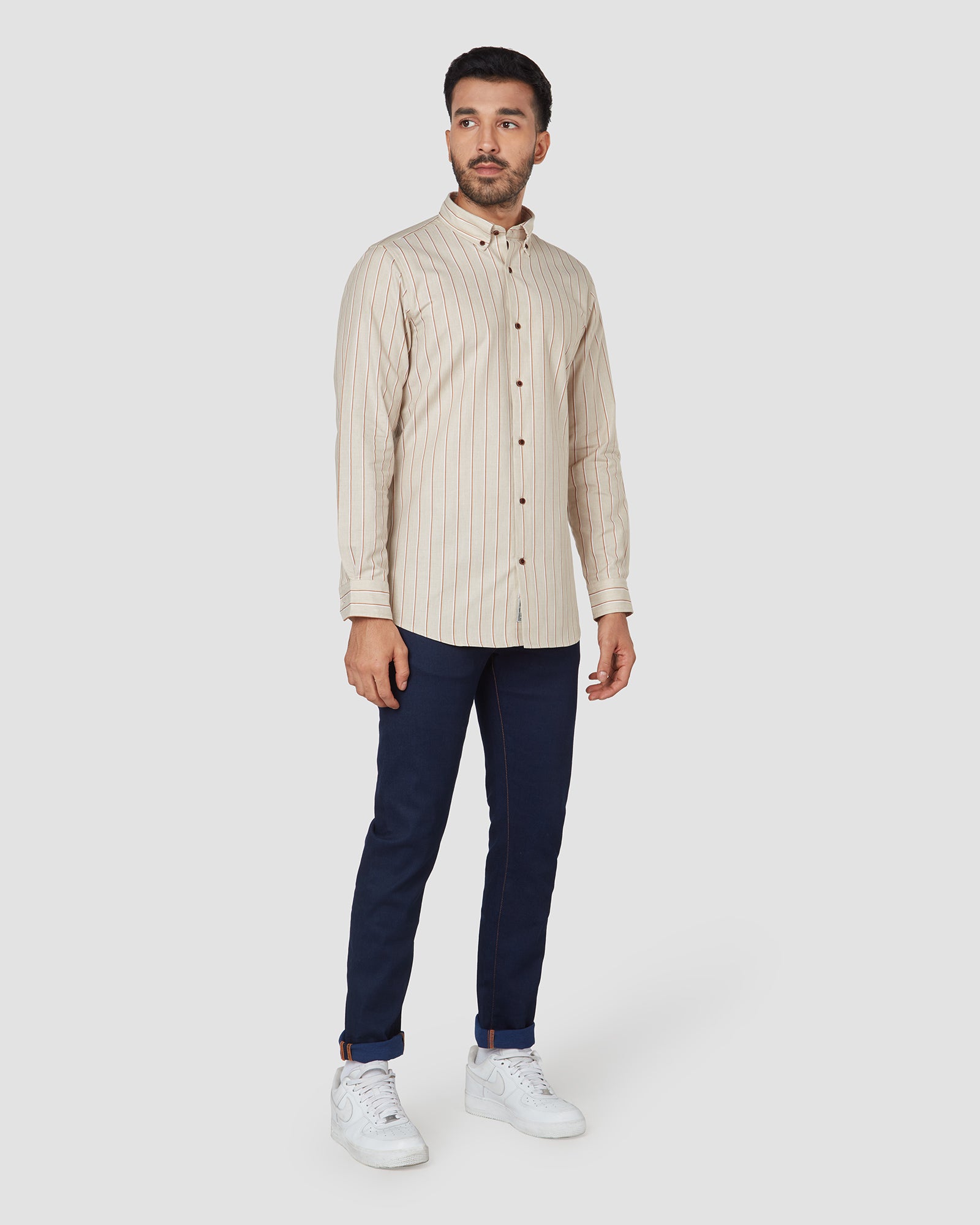 Bombay Shirt Company - Latte Time Stripes