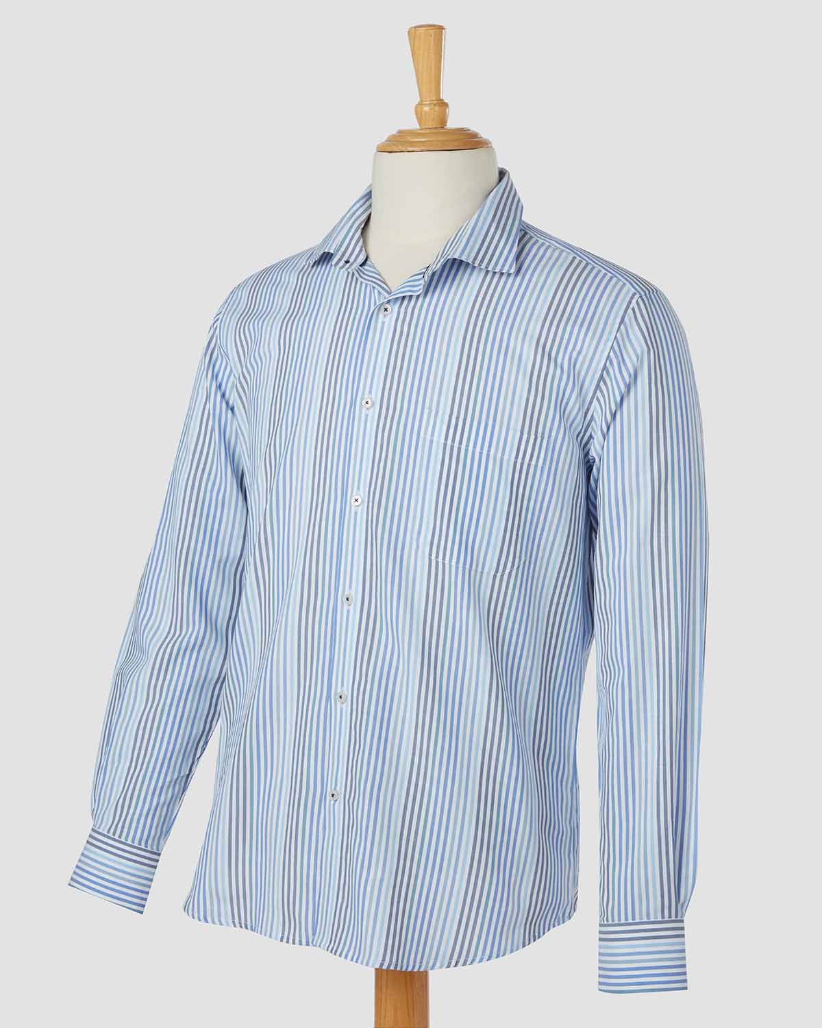 Somelos Blue Spectrum Striped Shirt