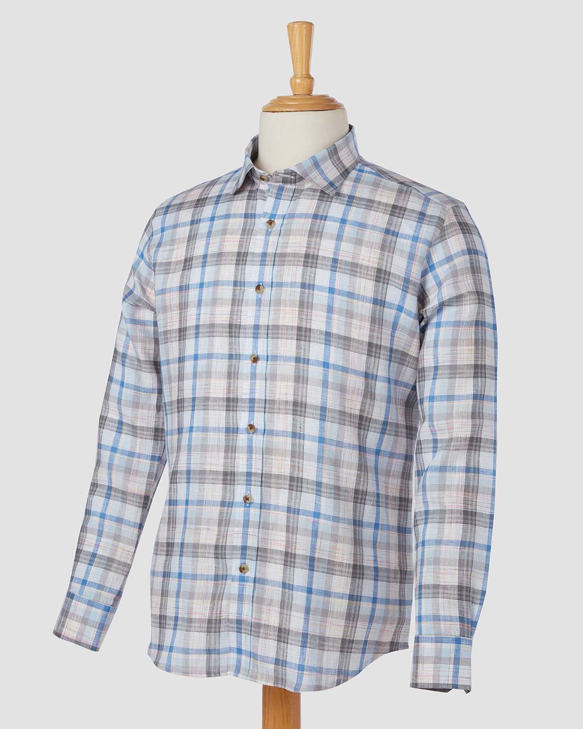 Bombay Shirt Company - Somelos Mist Mosaic Checked Shirt