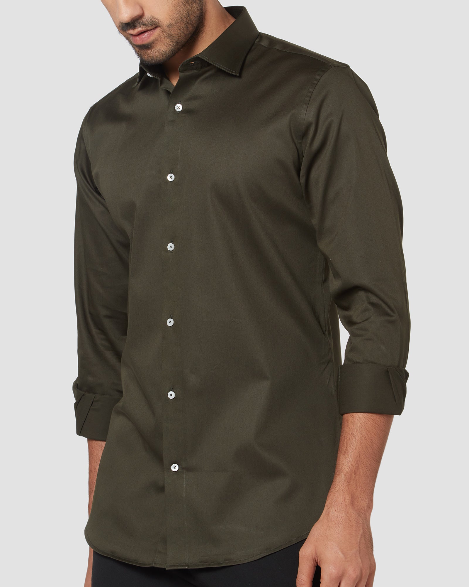 Cryptic Hue Stretch Satin Shirt