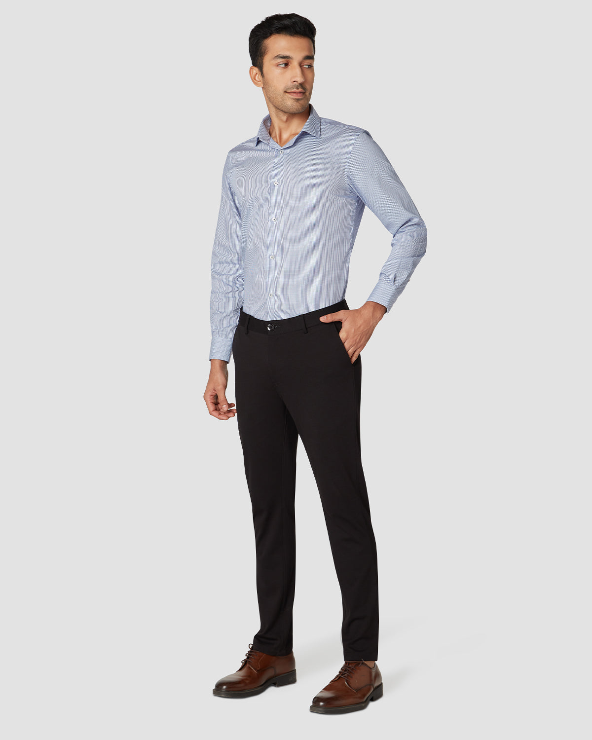 Bombay Shirt Company - Thomas Mason Blue Brook Wrinkle Resistant Shirt