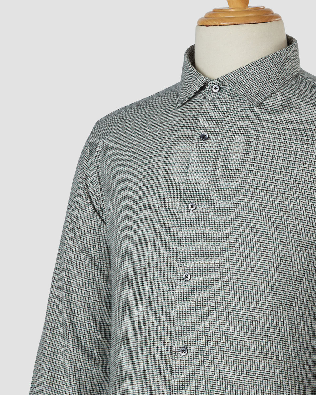 Bombay Shirt Company - Moss Brushed Houndstooth Shirt