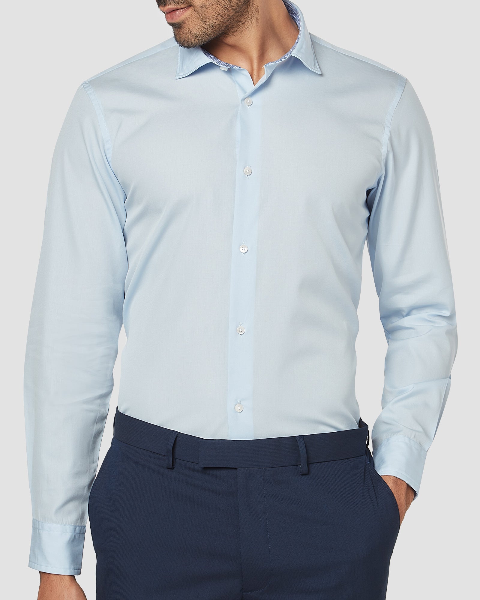 Bombay Shirt Company - Moonstone Blue Poplin Shirt