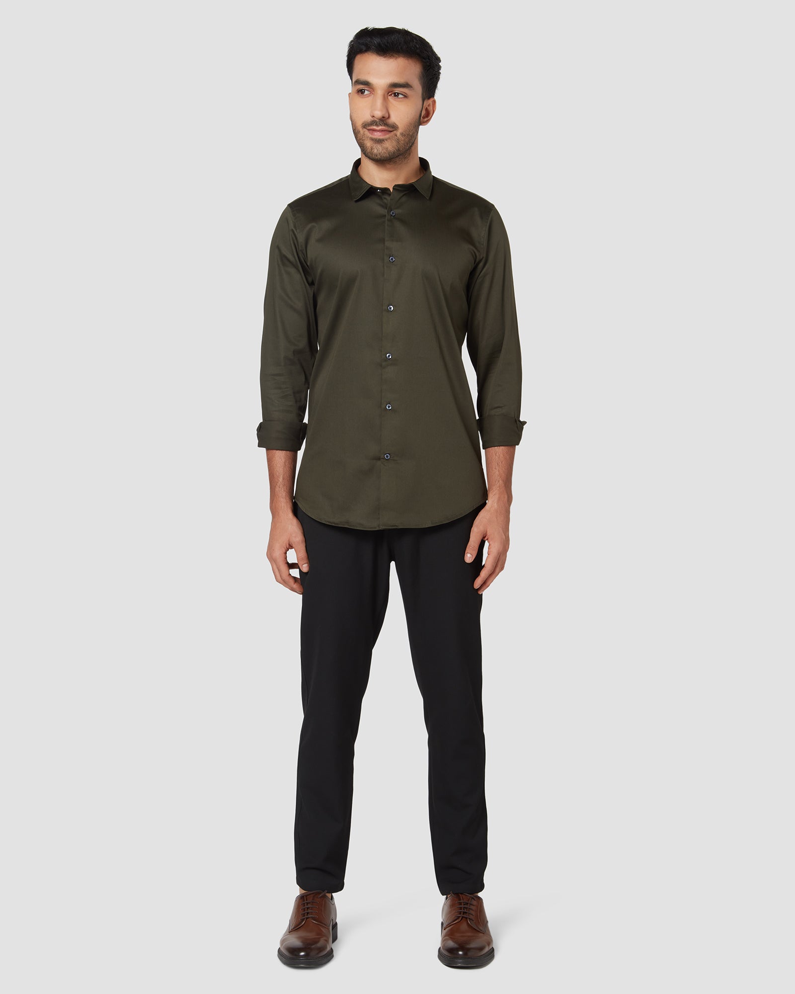 Plush Palm Stretch Satin Shirt