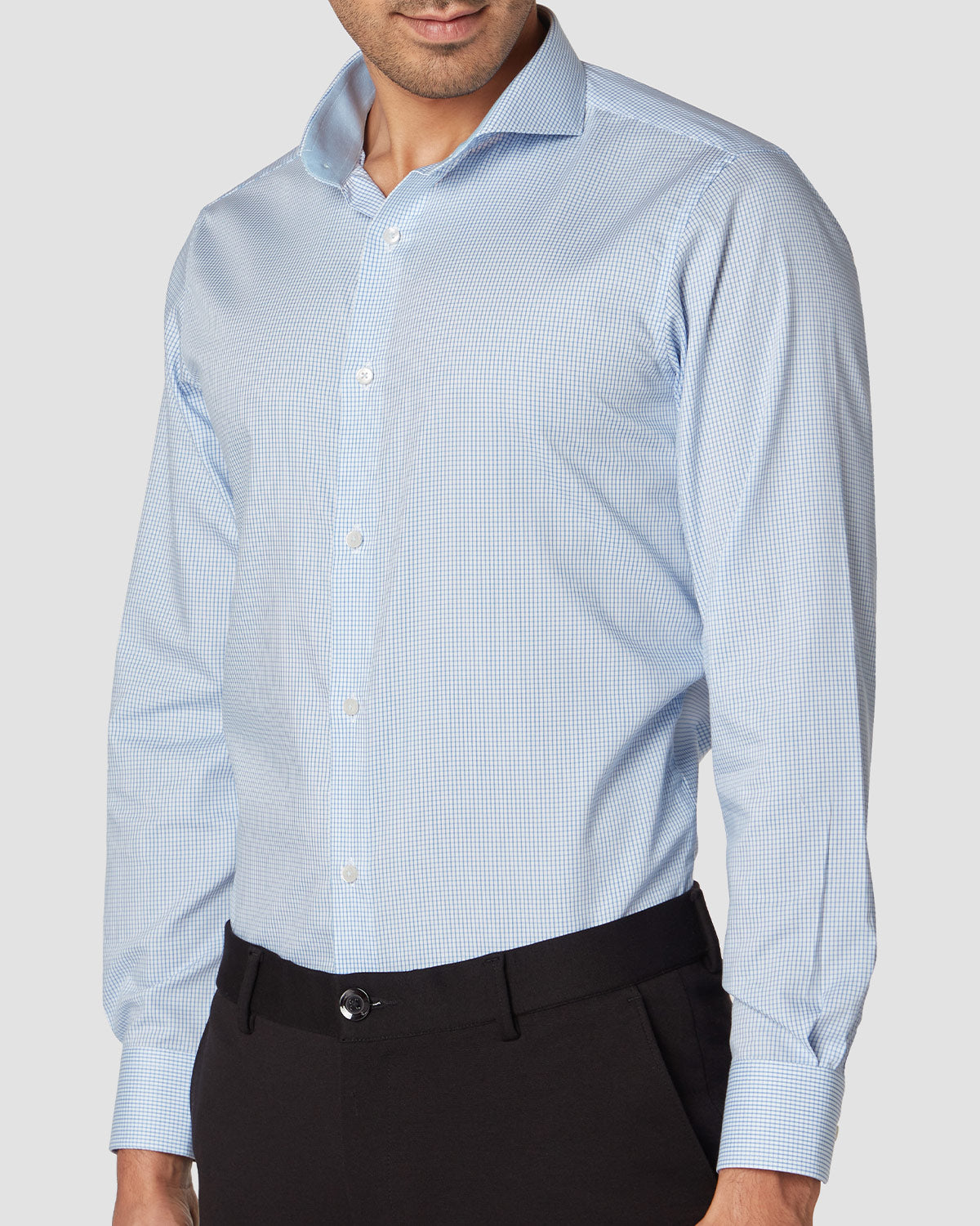 Bombay Shirt Company - Thomas Mason Glacier Grid Wrinkle Resistant Shirt